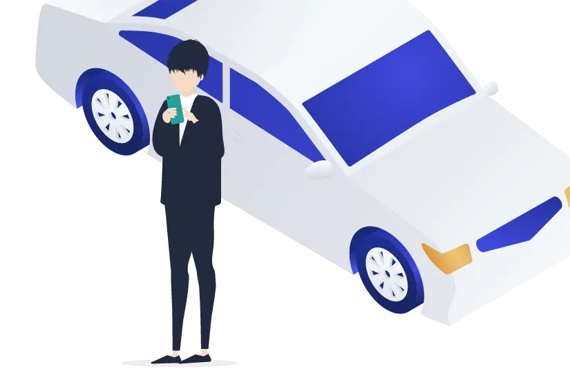イラスト：代行業者を待っている車とその持ち主